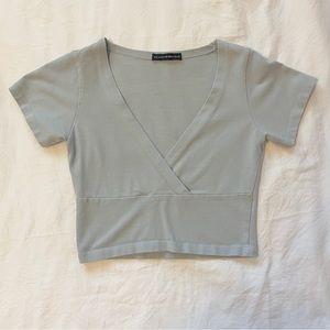 Brandy Melville - blue / grey cropped top (one size)